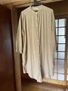 SUN VALLEY ベージュ シャツワンピース　羽織り　薄手　Fサイズ