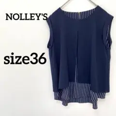 NOLLEY'S ノーリーズ　ノースリーブトップス ネイビー ストライプ　36