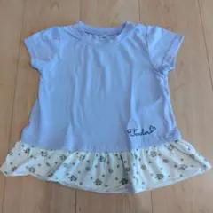 フリル付き薄紫色Tシャツ 110サイズ