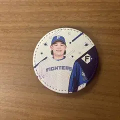 北海道日本ハムファイターズ　しゃけまるスローイン　田宮裕涼　レザーバッジ