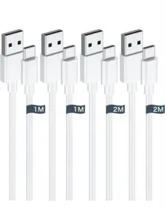 usb c ケーブル タイプcケーブル 【1m/2m 各2本】 TypeC 3A
