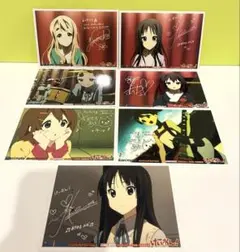 けいおん！ 複製サイン入りブロマイド 7種セット 唯 澪 律 紬 梓