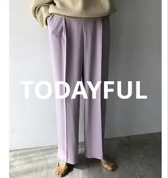 美品TODAYFUL トゥデイフル　ジョーゼットラフトラウザーパンツ　ラベンダー