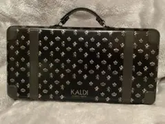 【2025 KALDI トランク缶　黒×シルバー　人気】