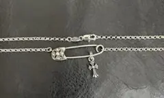 シルバー 安全ピンネックレスY2Kストリート50cm