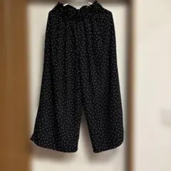 ハニーズ黒 水玉ワイドパンツL