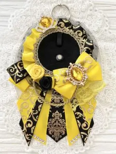 ୨୧1564 ハンドメイド 痛ロゼット♡イエロー×ブラック