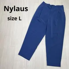 ● Nylaus メンズ　ワイドテーパードパンツ　ポリエステル　ブルー　L