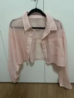 ミスティック　シアーショートシャツ　ピンク