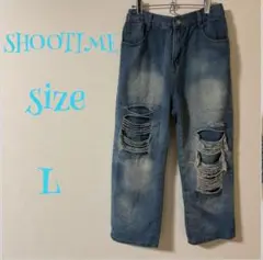 SHOOTIME ダメージデニムパンツ L