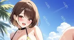 a4ポスター　AIイラスト 美女 水着ギャル　アニメ　アート　 AI 女の子