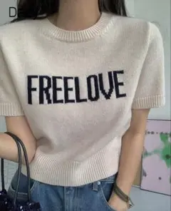 ✨新品未使用✨　半袖ニット ショートトップ サマーニット 韓国 アイボリー