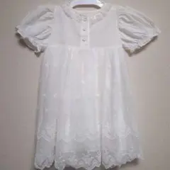 !!最終価格!!☆美品☆ ホワイト レース ベビーワンピース 80-90cm