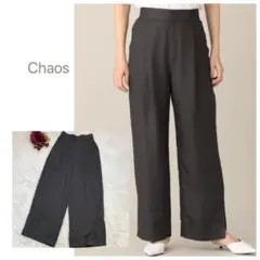 カオスChaos アイアススリットパンツ とろみ ハイウエスト ワイドパンツ