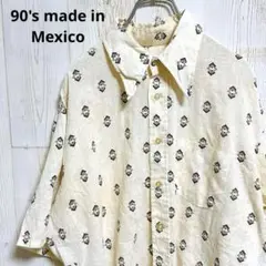 90's　ヴィンテージデザイン　デザインシャツ　made in Mexico