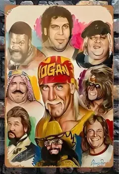 【輸入品】ブリキ看板/アメリカの伝説的なプロレスラーであるハルク・ホーガン