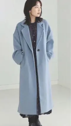 ビームス ロングコート 水色