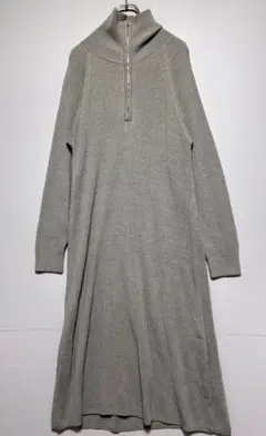 アビトーキョー/美品グレー ジッパー付きロングワンピース おしゃれ　デート