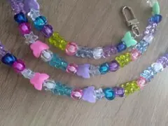 ビーズ スマホショルダーストラップ　しまむら　しなこ　カラフルビーズ