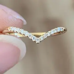 お値下げ V エタニティリング ダイヤモンド k18 0.1ct