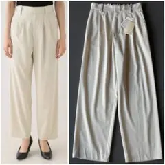 定価1.3万 ラトータリテ ツイルストレッチタックパンツ ベージュ 38