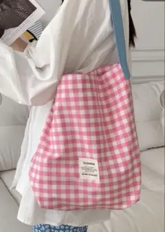 新品未使用! STYLE BLOCK ギンガムチェック　バッグ　ピンク