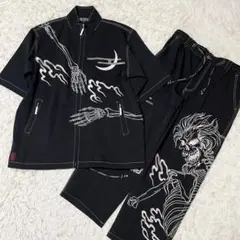【希少・美品】PARTO セットアップ 上下セット 半袖 刺繍 スカル Lサイズ