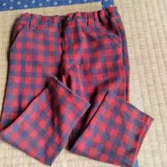 ベビー　赤チェックズボン90