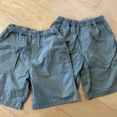 【2着セット】UNIQLO 半ズボン 140サイズ カーキ色