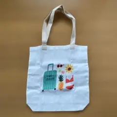 夏のバカンス　トートバッグ　エコバッグ　キャンパスバッグ　布製