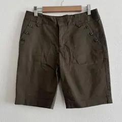 ユニクロ　ハーフパンツ　カーキ　64 ショート丈　ボトムス　アウトドア　海　夏