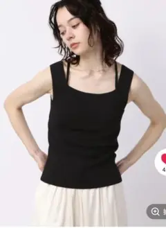【早い者勝ち❣】jeanasis 2WAY ネックソウバリタンク　ブラック