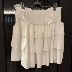 新品！フリルスカート韓国リボン白