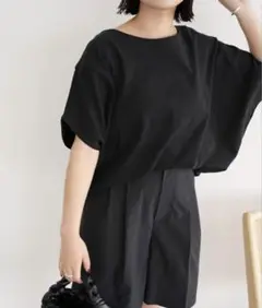 SLOBE IENA 強撚ポンチ5分袖プルオーバー