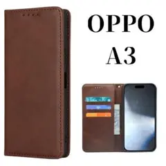 OPPO A3 5G ケース 手帳型 スリム マグネット オッポ ブラウン