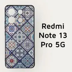 Redmi Note13Pro 5G ブルー タイル柄 カバー