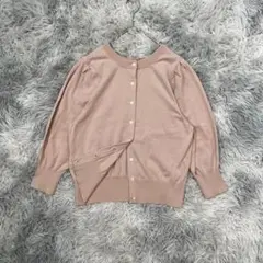 【クミキョク】パフ袖カーディガン シンプル フロントボタン（2）上品 TC347