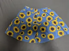 GU ひまわり柄パンツ 100%コットン