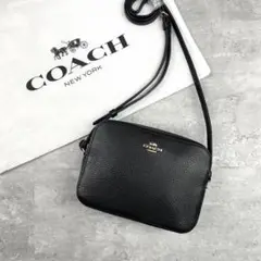 極美品✨COACH コーチ ショルダーバッグ カメラバッグ レザー チャーム 黒