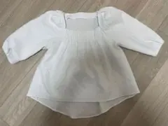 ur's（ユアーズ）ふくれジャガードピンタックトップス Sサイズ ホワイト