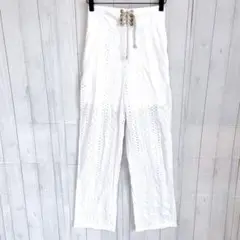 ニーナミュウ レースパンツ ウエストゴム 綿100% ポケット 透け感 Ｆ