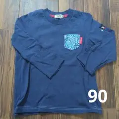 ネイビー 長袖Tシャツ 90サイズ クマ刺繍 ミキハウス　ダブルB
