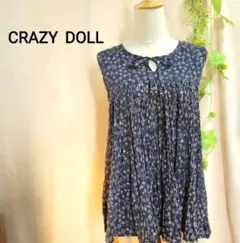 【未使用】CRAZY DOLL クレイジードール ノースリーブチュニック 紺