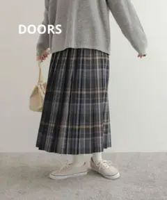 【美品】アーバンリサーチDOORS カラーチェックプリーツスカート