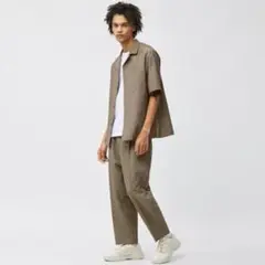 GU オープンカラー ブラウン セットアップ M,Lサイズ