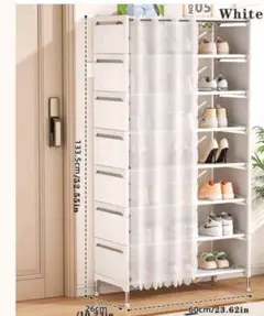 New Fashion Shoe Rack ホワイト 収納　サビ防止　下駄箱