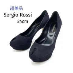 ✨極美品✨ セルジオロッシ 37 スエード ハイヒール 厚底 オープントゥ