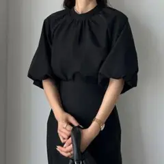 Louere スタンドカラーボリュームブラウス