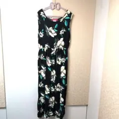 美品!!　S.J. FERRY フラワープリント ノースリーブ ロングワンピース