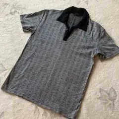 COMME CA DU MODE ポロシャツ ブラック グレー チェック M